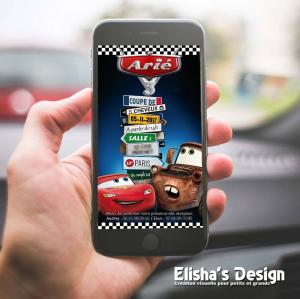 Invitation virtuelle Cars Flash mc queen