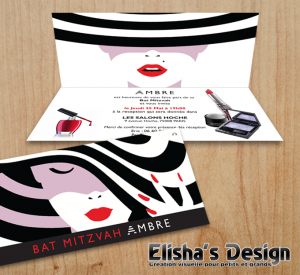 faire part bat mitzva thème Sephora