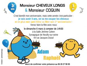 invitation monsieur madame