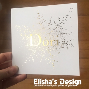 faire-part bar mitzva thème doré dior or